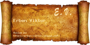 Erben Viktor névjegykártya